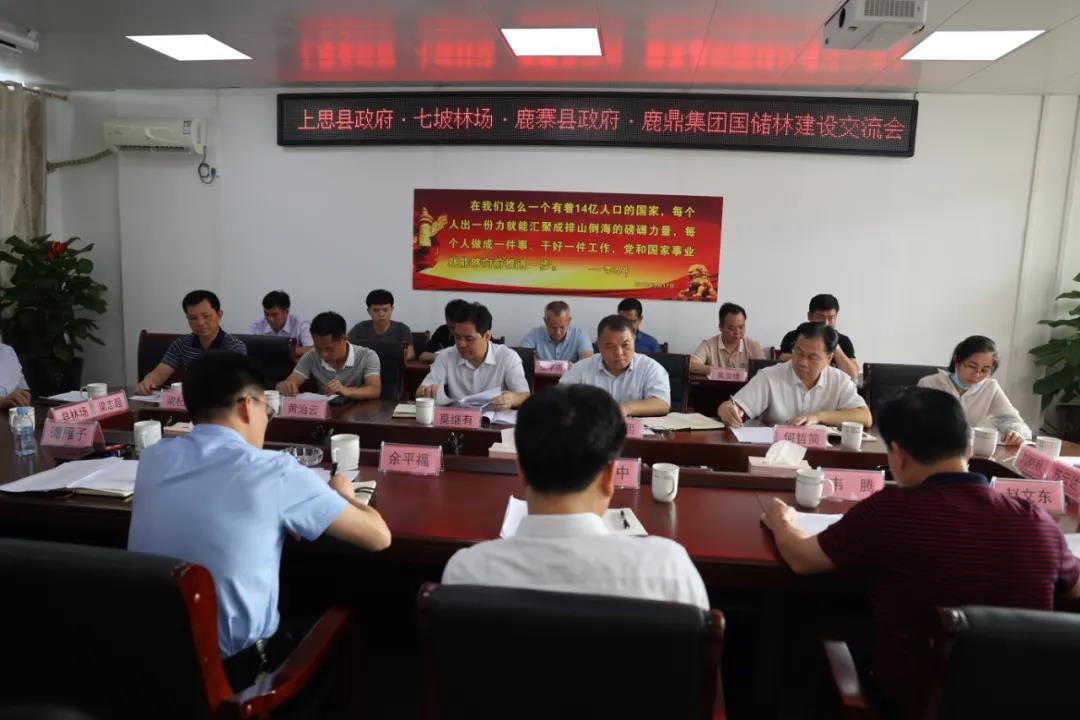 上思县当局、七坡林场到luck18xinli集团互换国储林项目建设工作